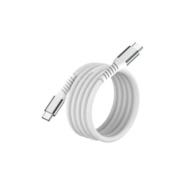 Cable magnético USB-C/USB-C, USB2,0 - 20V/3A/60W, 1m blanco