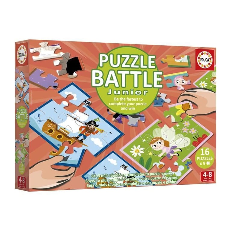 Puzzle EDUCA Battle Jr Animals 16 puzzles 9 pièces par puzzle Pour enfants à partir de - vue 2
