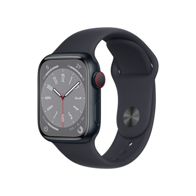 Watch Series 8 OLED 41 mm - Cassa in alluminio da mezzanotte - GPS + Cellulare - Banda sportiva - Mezzanotte