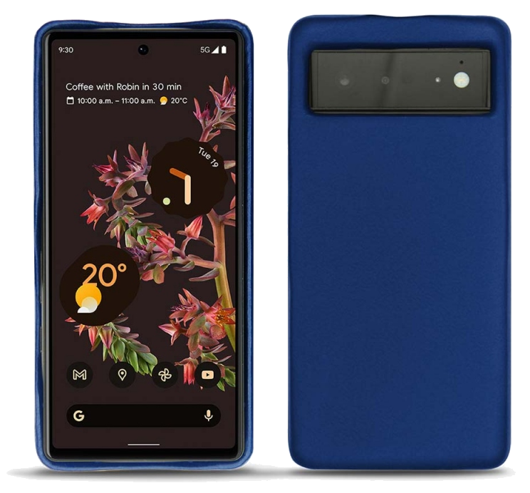 Coque cuir Google Pixel 6 - Coque arrièreBleu