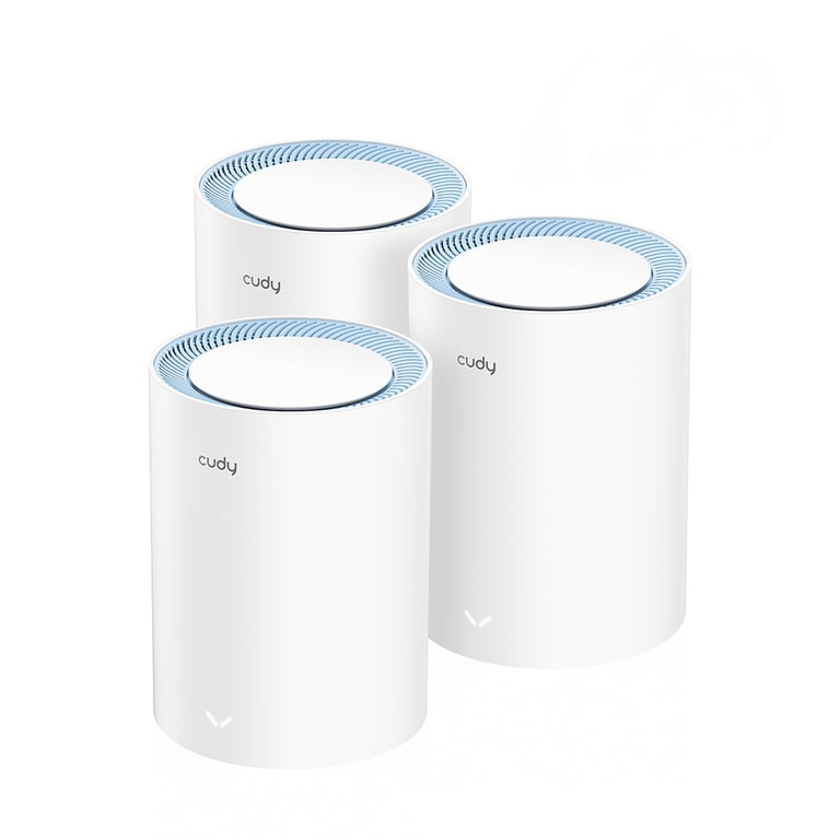 Cudy M1200 3-PACK système Wi-Fi maillé Bi-bande (2,4 GHz / 5 GHz) Wi-Fi 5 (802.11ac) Blanc 1 Interne - Neuf