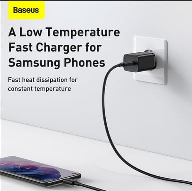 Baseus TZCCSUP-L01 chargeur d'appareils mobiles Smartphone Noir Secteur, USB Charge rapide Intérieure