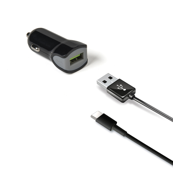 Celly Usb Turbo Car Charger With Type C Cable Noir