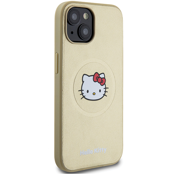 Hello Kitty Leather Kitty Head MagSafe Étui pour iPhone 15 Or - vue 4