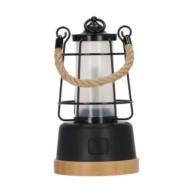 Brennenstuhl Lámpara recargable de camping LED 6W 350lm IPX4 con cuerda de cáñamo Negro