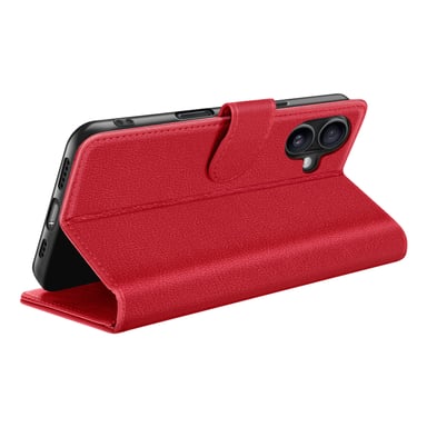 Custodia a portafoglio per iPhone 16 con supporto e linguetta magnetica