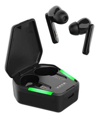 Deltaco TWS-115 écouteur/casque True Wireless Stereo (TWS) Ecouteurs Appels/Musique USB Type-C Bluetooth Noir, Vert