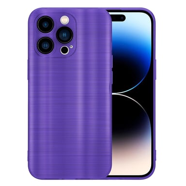 Coque pour Apple iPhone 14 PRO MAX en Brushed Lilas Housse de protection Étui en silicone TPU flexible au design brossé