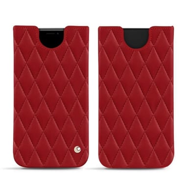 Pochette cuir Apple iPhone Xs Max - Pochette - Rouge - Cuir lisse couture