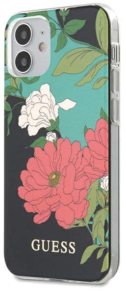 Étui Guess pour iPhone 12 mini 5.4 noir Flower Collection