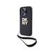 Custodia per Apple iPhone 14 Pro Max con logo metallico e cinturino da polso