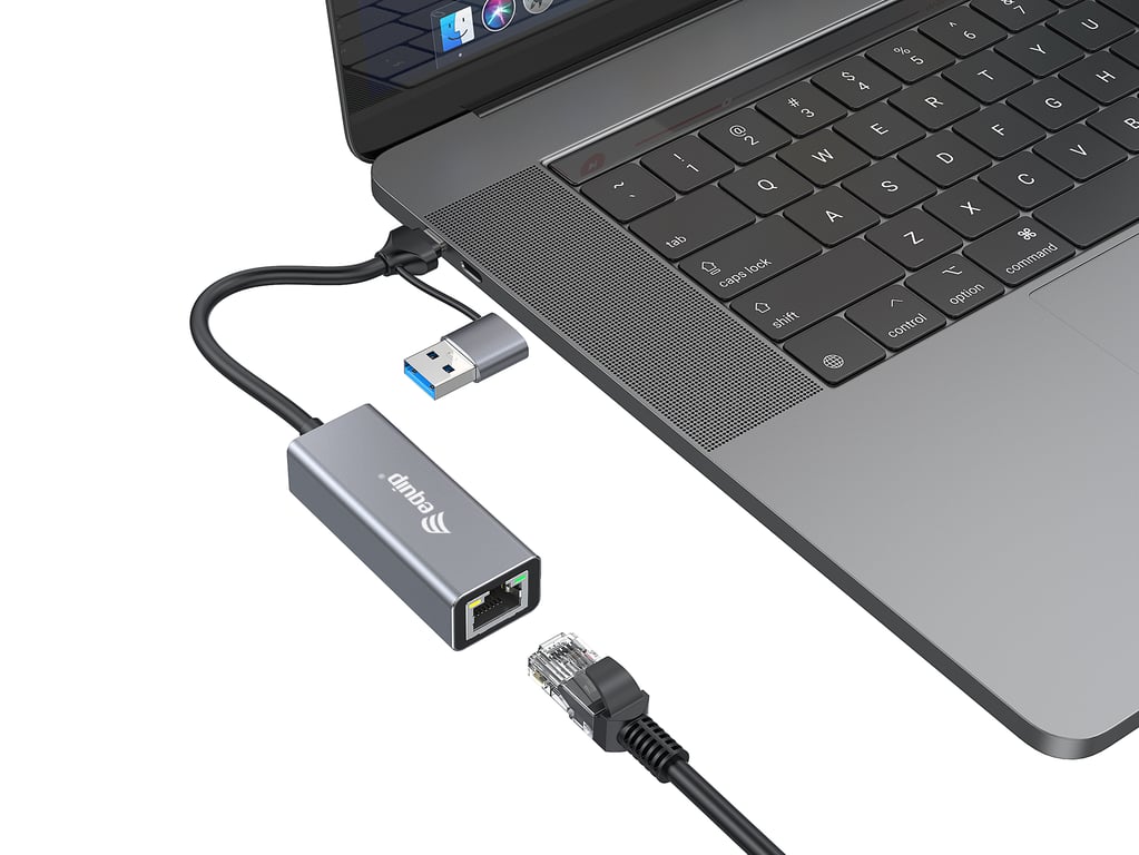 Equip Adaptateur USB C vers réseau Gigabit Ethernet 2 5 USB C+A Neuf - vue 3