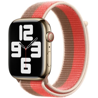 Sport Loop Band pour l'Apple Watch Series 1-9 / SE - 38/40/41 mm / Series 10 - 42 mm - Pink Pomelo/Tan
