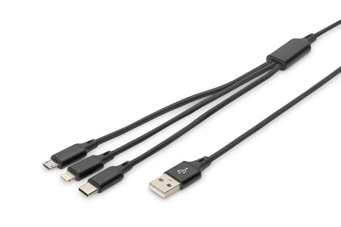 Digitus Câble de charge USB 3 en 1, 1m