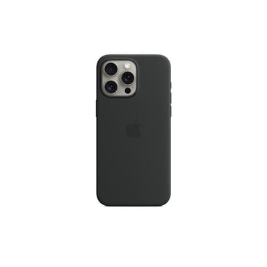 Funda de silicona con MagSafe para iPhone 15 Pro Max Negro
