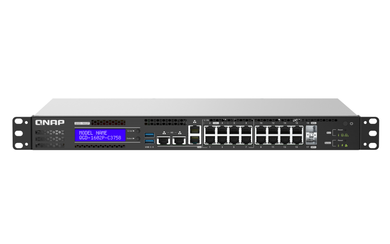 QNAP QGD Commutateur intelligent 4 x 10010002.5G PoE++ + 4 x 10010002.5G PoE+ + 8 x 101001000 PoE+ + 2 x 10 Gigabit SFP+ Montable sur rack PoE++ - vue 2