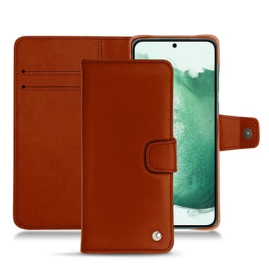 Housse cuir Samsung Galaxy S22+ -  - Orange - Cuir vegan
