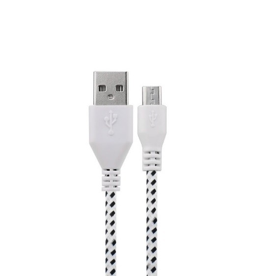 Cable Tressé 1m pour Smartphone Android Chargeur Connecteur Micro USB Tissu Tissé Lacet Fil Nylon Universel