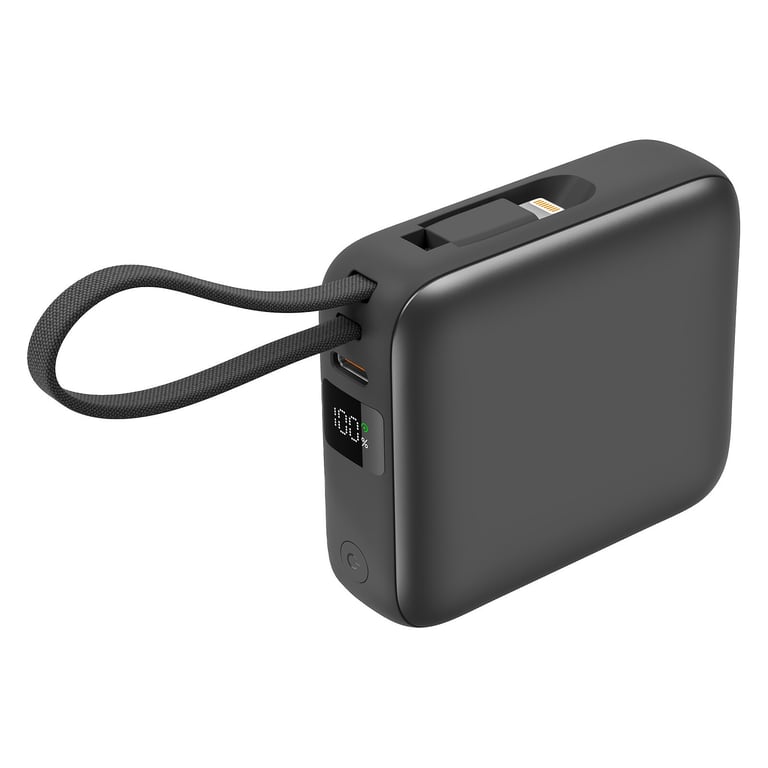Akashi Batterie de Secours avec câbles USB C et Lightning intégrés 10 000 mAh - vue 2