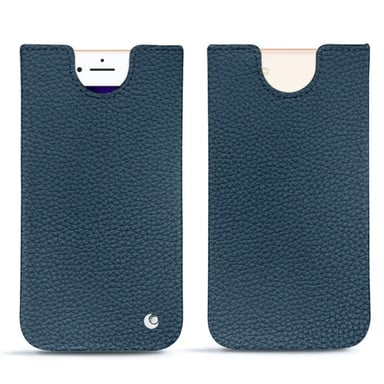 Pochette cuir Apple iPhone 8 -  - Bleu - Cuir grainé