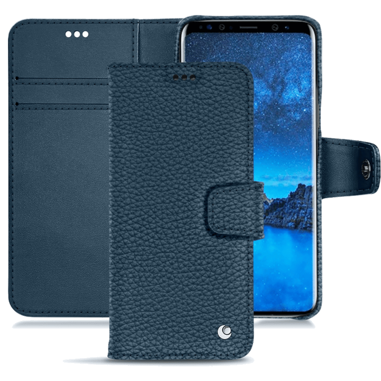 Housse cuir Samsung Galaxy S9 - Rabat horizontal portefeuilleBleu