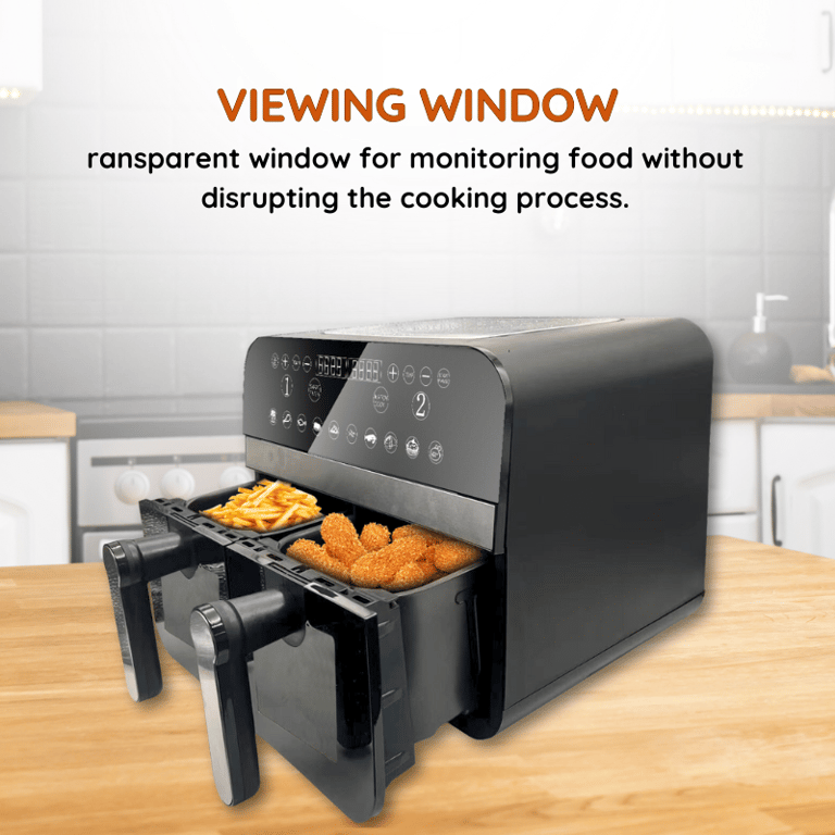 Friteuse à air chaud Airfryer numérique double panier avec fenêtre Comfy Nest CNAFD45WB Neuf - vue 3