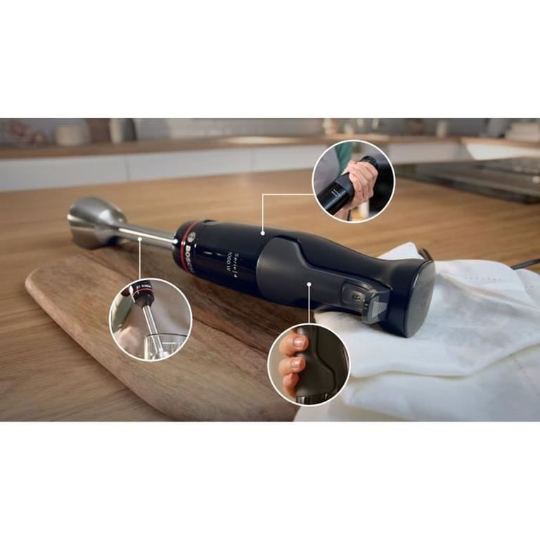 Mixeur Plongeant Bosch MSM4B621 – 1000 W, 4 Lames QuattroBlade, Bol Mélangeur Inclus - vue 3