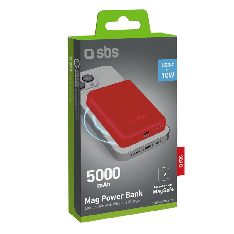 SBS TEBB5000MAG1CR banque d'alimentation électrique Lithium Polymère LiPo 5000 mAh Recharge sans fil Neuf - vue 2