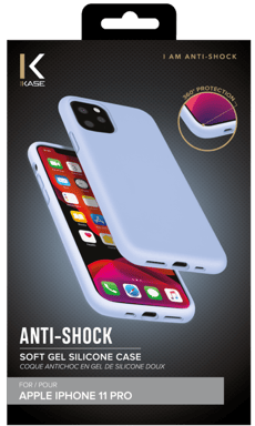 Guscio in morbido silicone gel antiurto per Apple iPhone 11 Pro, blu lilla