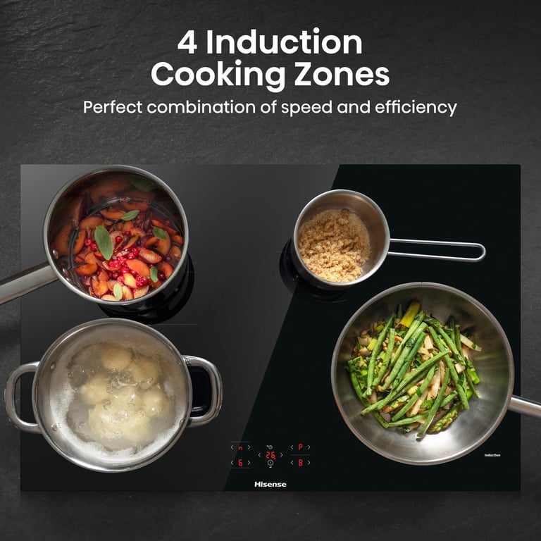 Plaque de cuisson à induction HISENSE HI8421BSC 80 cm 4 zones Surface en verre trempé - vue 2