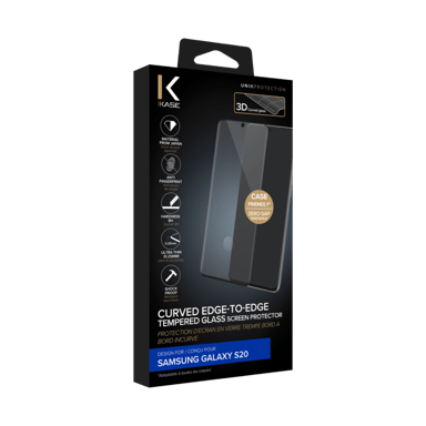 Protector de pantalla de cristal templado de borde a borde para Samsung Galaxy S20, Negro