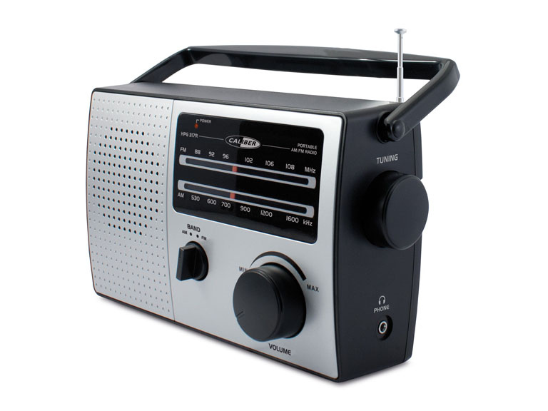 Radio portátil Retro 3000 - Pilas o cable de alimentación - Radio AM/FM con  asa y salida para auriculares - Negro (HPG317R-B) - Caliber