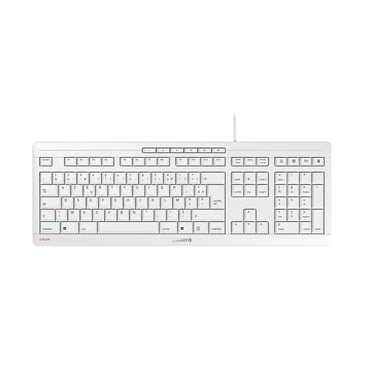 CHERRY STREAM KEYBOARD Teclado con cable, blanco grisáceo, USB, AZERTY - FR