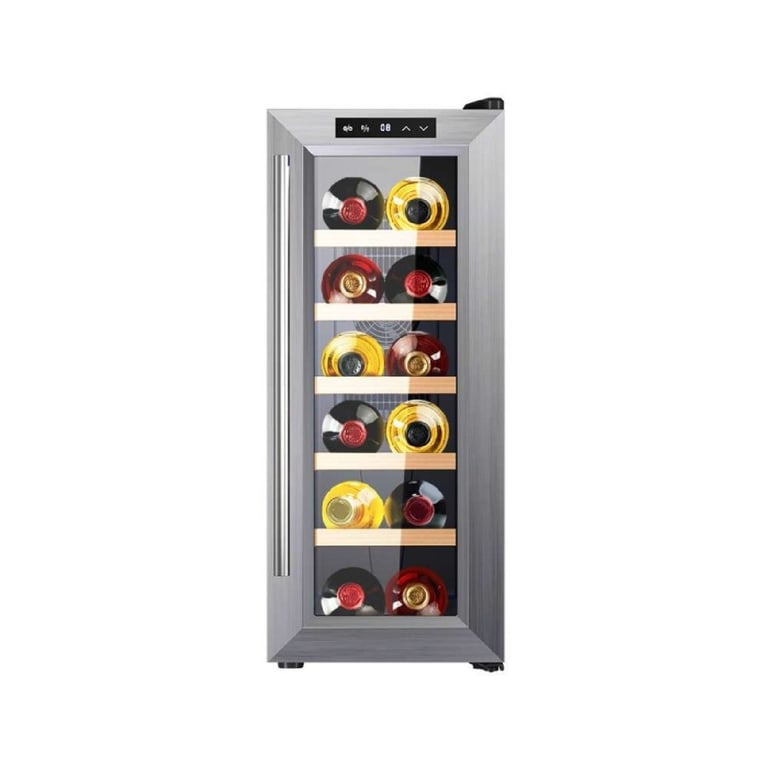 Cecotec Cave à Vin 12 Bouteilles Bolero GrandSommelier 1270 CoolWood Réfrigérateur à Vin Refroidissement Thermoélectrique