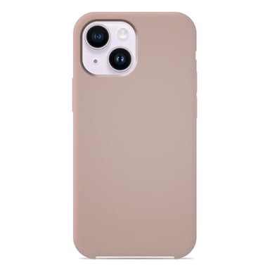 Coque silicone unie Soft Touch Sable rosé compatible Apple iPhone 14