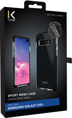 Funda de malla deportiva para Samsung Galaxy S10+, negro azabache