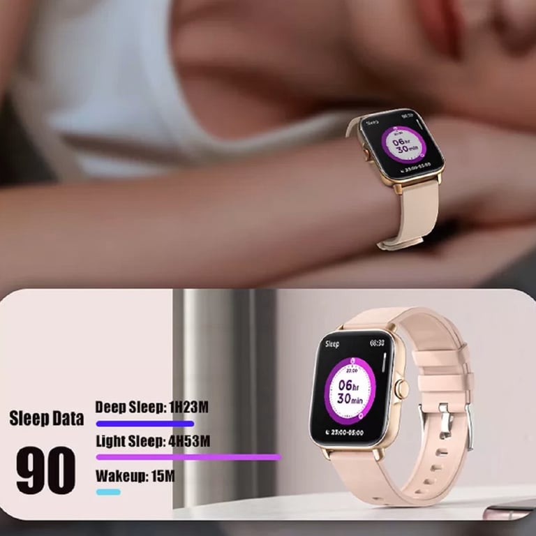 Montre intelligente Karen M Y22, écran HD de 1,7 pouces, appel Bluetooth, 235 mAh, IP67, or - Neuf