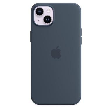Coque en silicone avec MagSafe pour iPhone 14 Plus Bleu orage