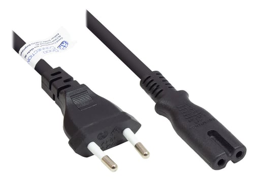 Alcasa P0370-S050 cable eléctrico Negro 5 m Toma de corriente tipo C Acoplador C7