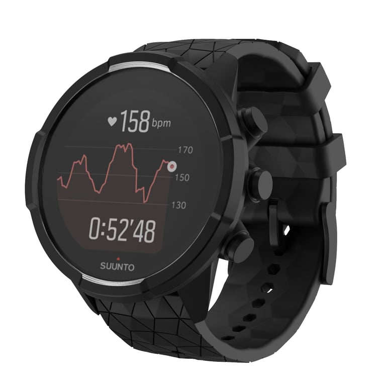 INF Bracelet (24 mm) en silicone pour Suunto Spartan Sport Wrist HR/9 Baro/9/D5/7 Black Modèle 1 Noir - vue 3