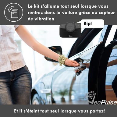 Kit main libre voiture bluetooth B-PRO 2 - pour tous smartphones et toutes autos  – support pour GPS, musique, Podcast