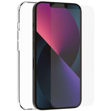 Muvit Pack Funda Reciclada y Cristal Templado para iPhone 13 Ultra Resistente Transparente