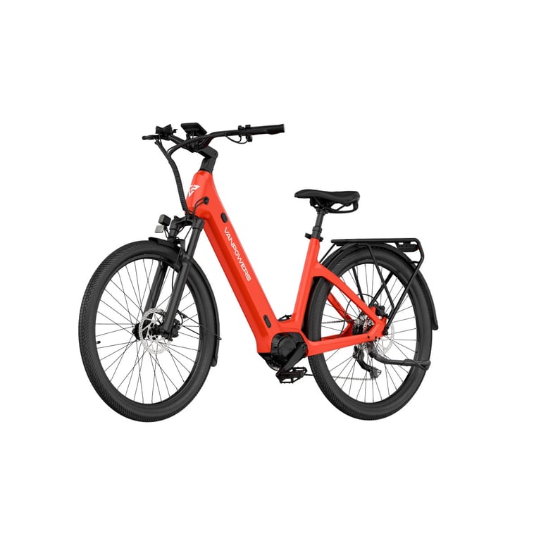 Bicicleta Eléctrica Vanpowers Urbangide Ultra L - Motor 500W Batería 48V14.4AH Autonomía Asistida110KM Frenos de Disco Hidráulicos - Rojo