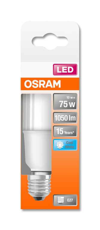 OSRAM Ampoule LED stick dépolie + radiateur E27 1050lm froid - vue 3