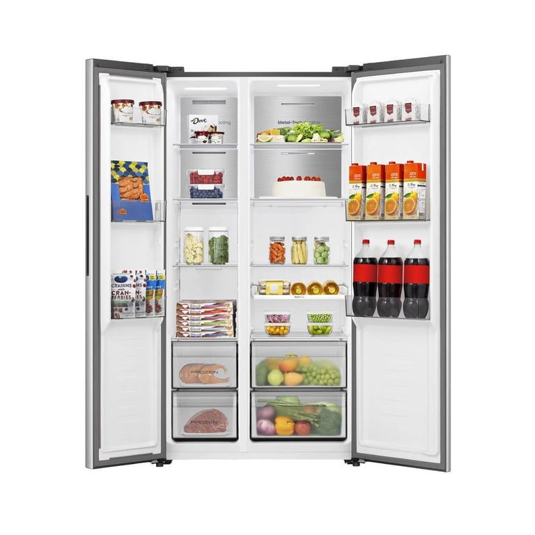 Hisense RS3P538NAIE réfrigérateur américain EncadréAutoportant 534 Acier inoxydable - vue 4