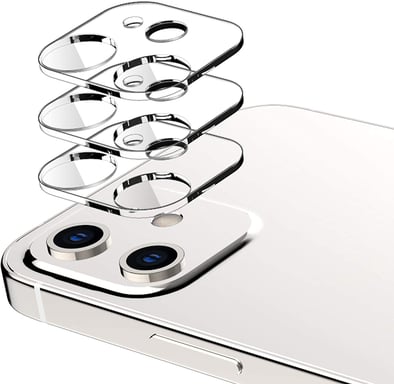 Protège Cameras en Verre Trempe pour ''IPHONE 12'' Incassable 9H+ Protection 3D (Transparent)