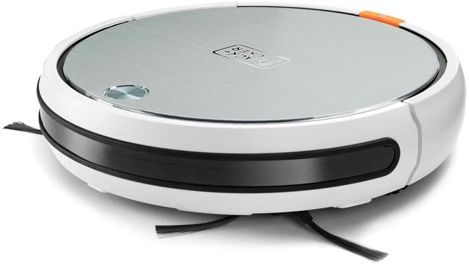 Black & Decker BXRV500E aspiradora robotizada Sin bolsa Negro, Acero inoxidable, Blanco