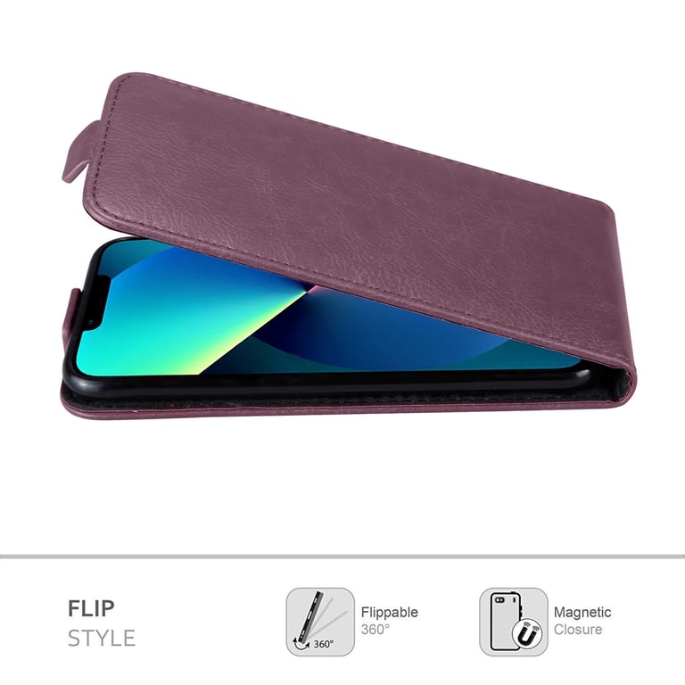 Coque pour Apple iPhone 13 MINI en VIOLET LILAS Housse de protection Étui au design flip en similicuir lisse