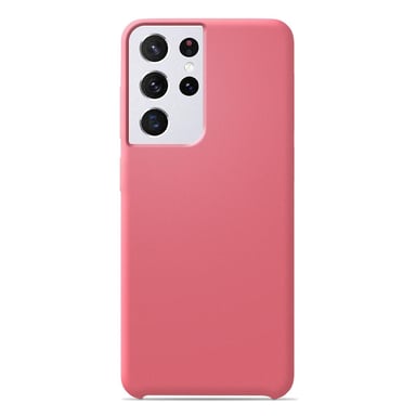 Coque silicone unie Soft Touch Rose compatible Samsung Galaxy S21 Ultra