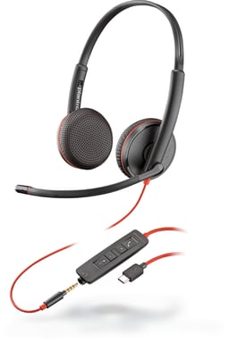 POLY Blackwire C3225 Auricular con cable para escritorio/centro de llamadas USB Type-C negro